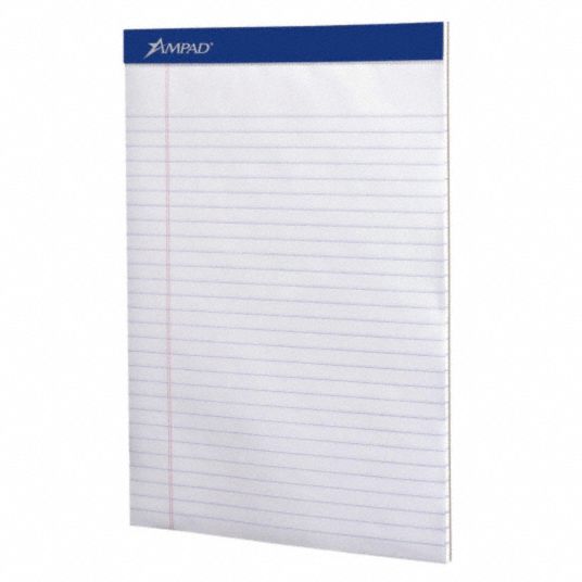 Ampad Writing Pad, 8 1 2 X 11 3 4 In, Pk 12 - 1jhl5