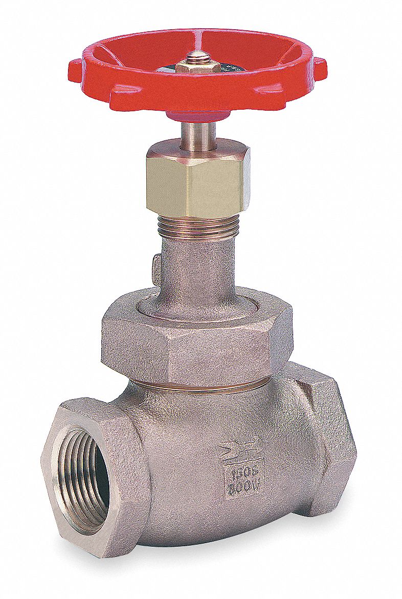 MILWAUKEE VALVE Class 150 Globe Valve, FNPT x FNPT, Bronze, 1 1/2 in