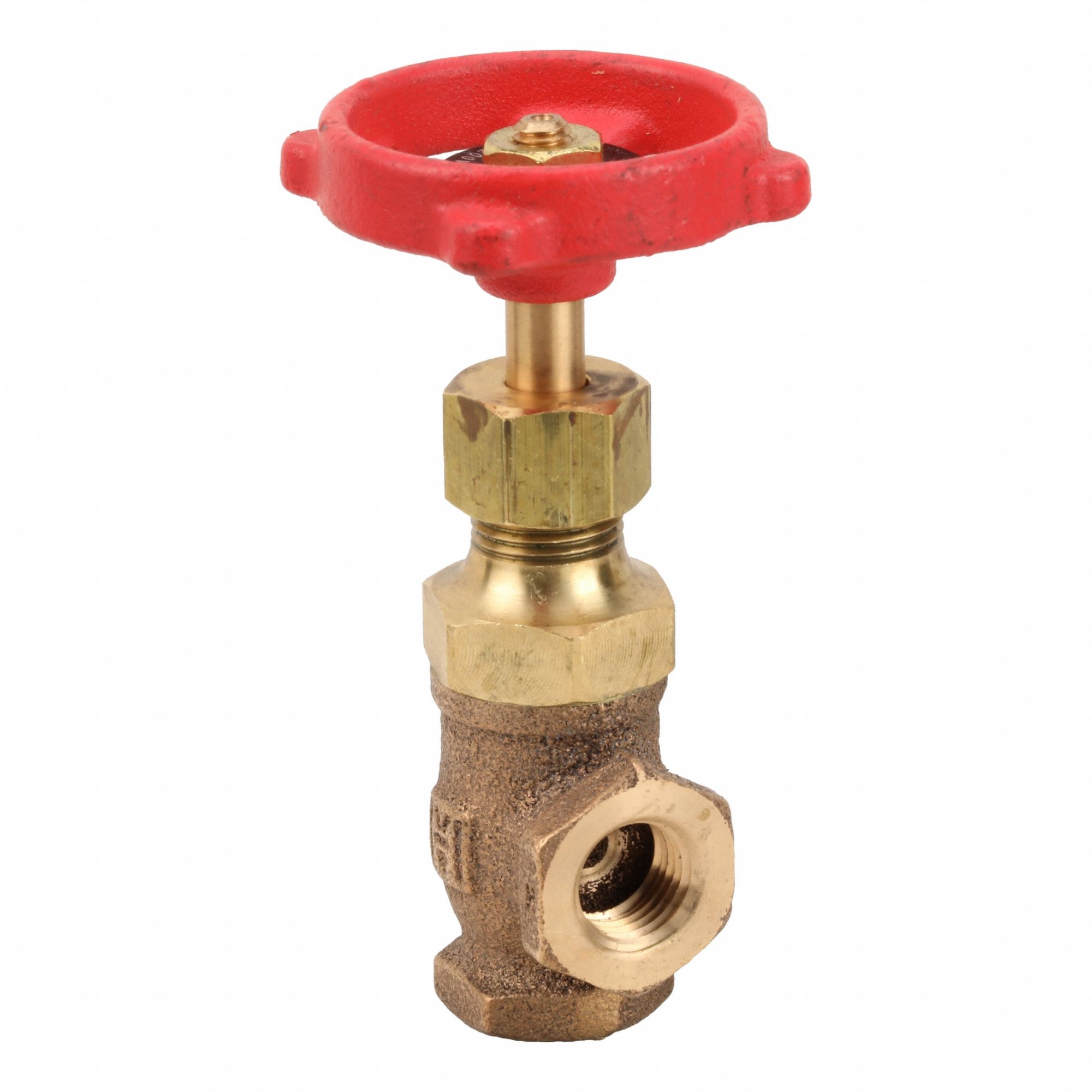 Angle Globe Valve: For Gas/Oil/Steam/Water Media, Bronze, Angle, 1/4 in Pipe Size