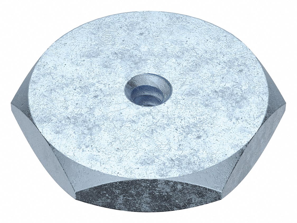 Panel Nut: Panel, 1/8"-27 Thread, 5/8 in Hex Wd, 1/8 in Hex Ht, Steel, Not Graded, Zinc-Plated, 2 PK
