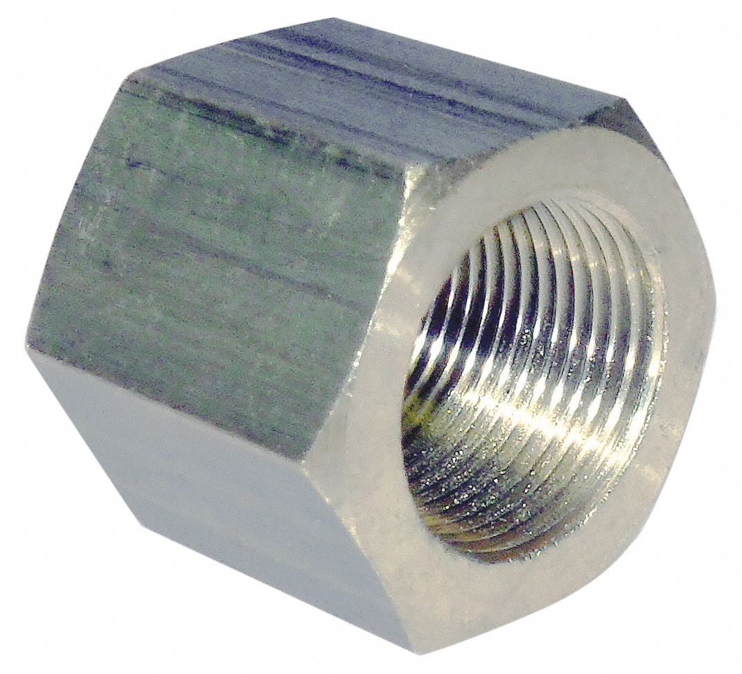 GRAINGER APPROVED 15/32"32 Hex Panel Nut, Plain Finish, Brass, NEF