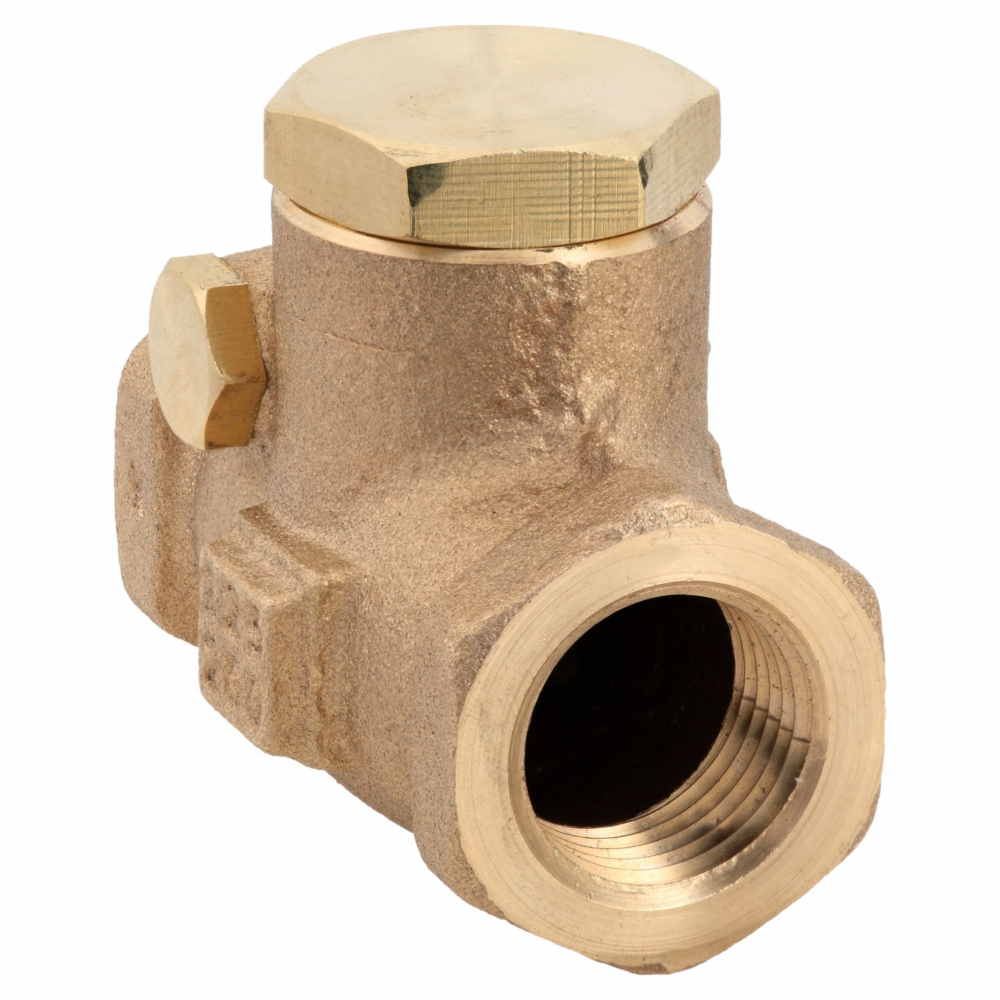 SWING CHECK VALVE, SWING, INLINE VALVE BODY, ½ IN PIPE, FNPT X FNPT, BRONZE