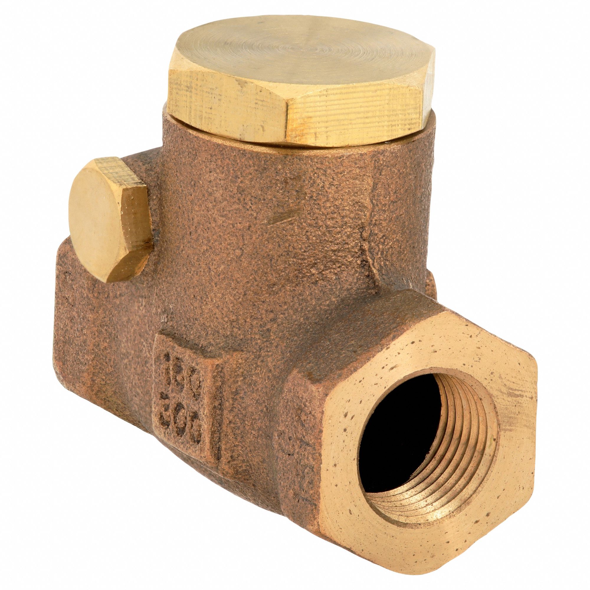 SWING CHECK VALVE, SWING, INLINE VALVE BODY, ⅜ IN PIPE, FNPT X FNPT, BRONZE