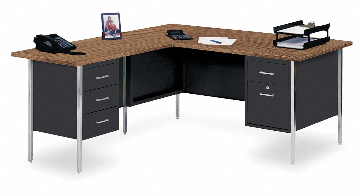 1JU45 - L-Shape Desk 42 x 29 x 66 In Black