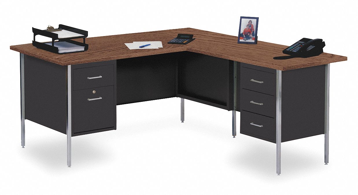 1JU48 - L-Shape Desk 42 x 29 x 66 In Black