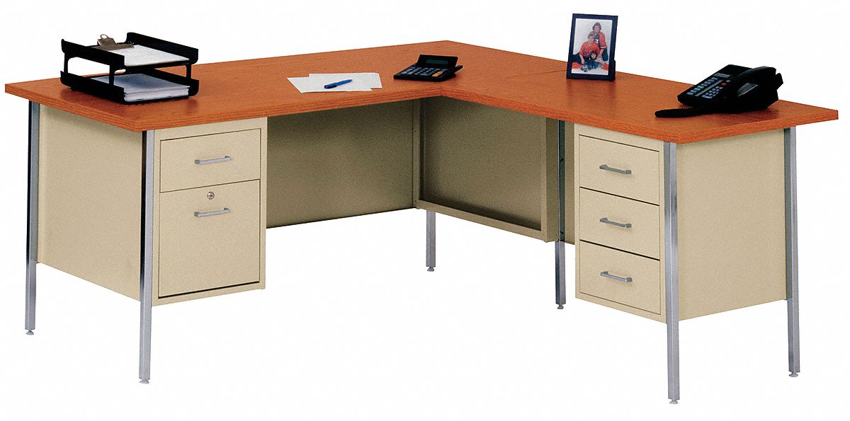1JU50 - L-Shape Desk 42 x 29 x 66 In Putty