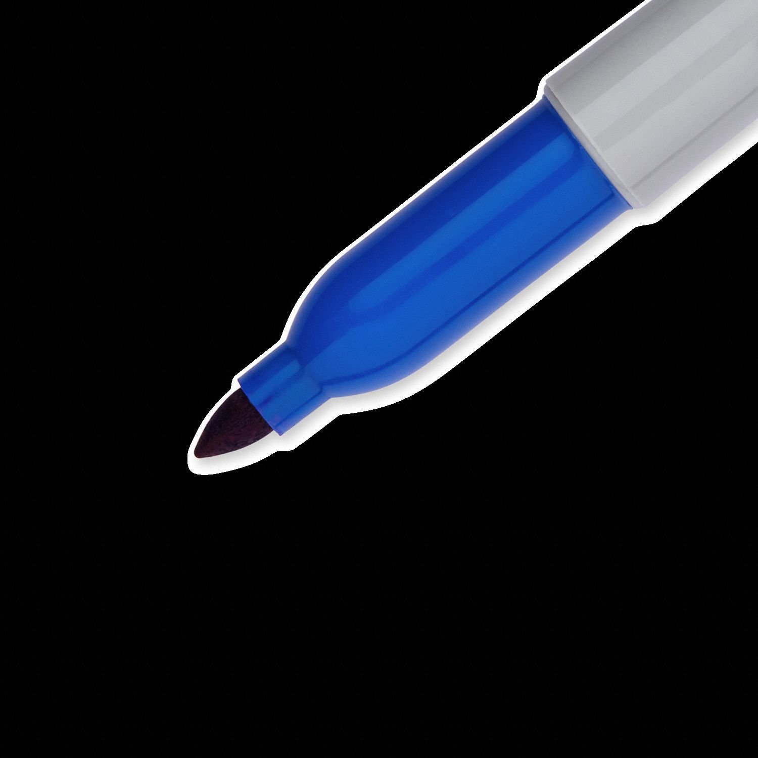 SHARPIE Permanent Marker Fine, Capped, Blue, Original, 12 PK 1JU53