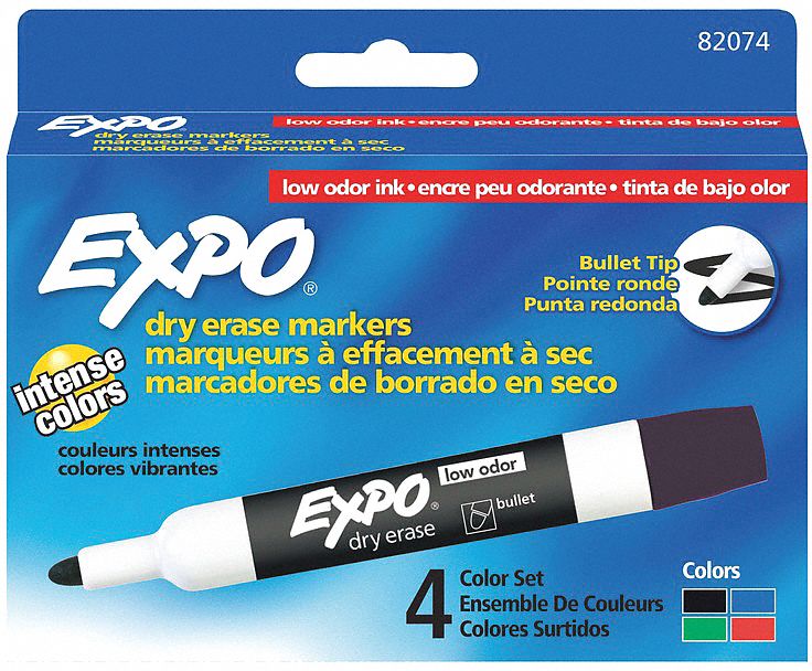Dry Erase Marker Set Bullet PK4