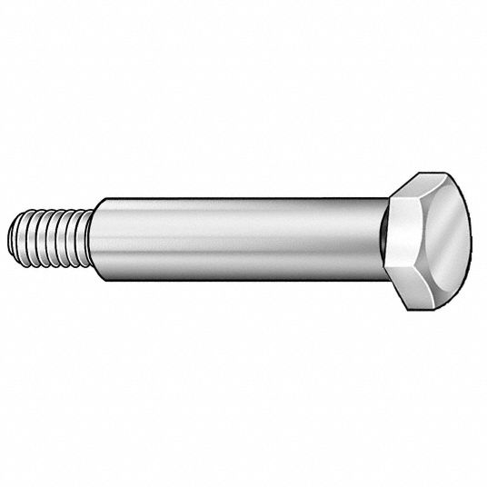 GRAINGER APPROVED Hex Head, Shoulder Screw, 188 Stainless Steel, 1/2