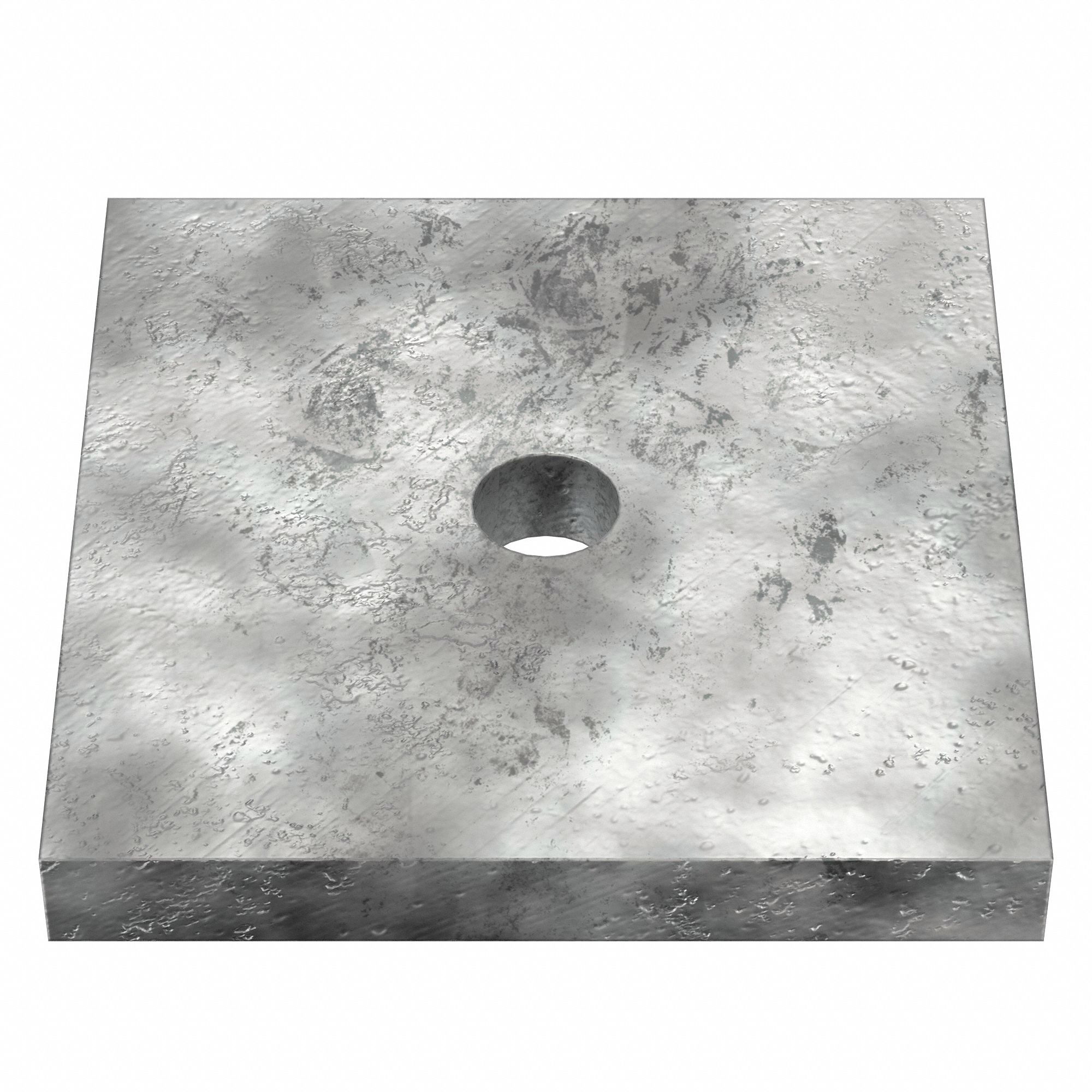 Square Washer: Case Hardened, Galvanized, Steel, 1/4 in Screw Sz, 0.312 in In Dia, 2 PK