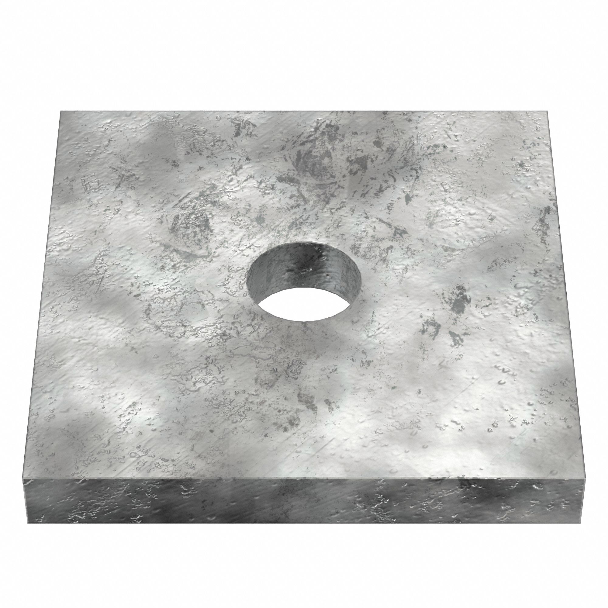 Square Washer: Case Hardened, Galvanized, Steel, 3/8 in Screw Sz, 0.438 in In Dia, 2 PK