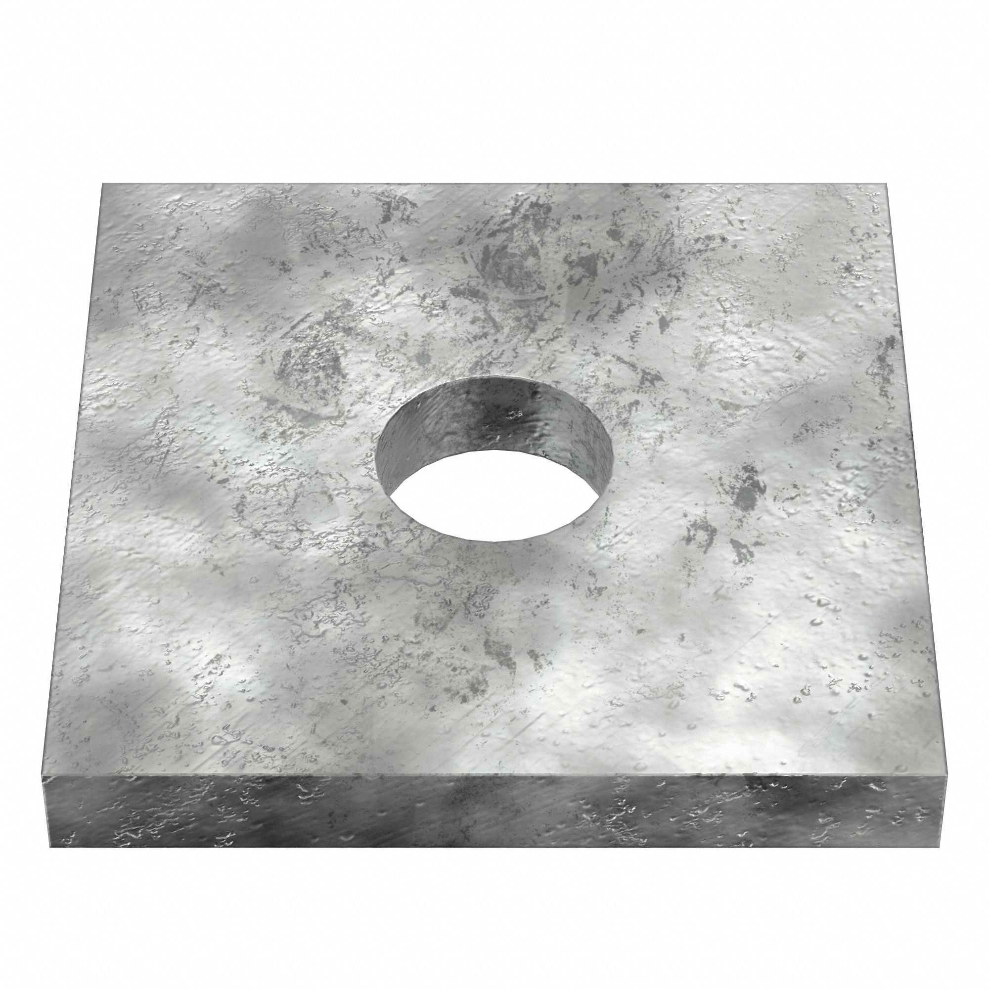 Square Washer: Case Hardened, Galvanized, Steel, 1/2 in Screw Sz, 0.562 in In Dia, 2 PK