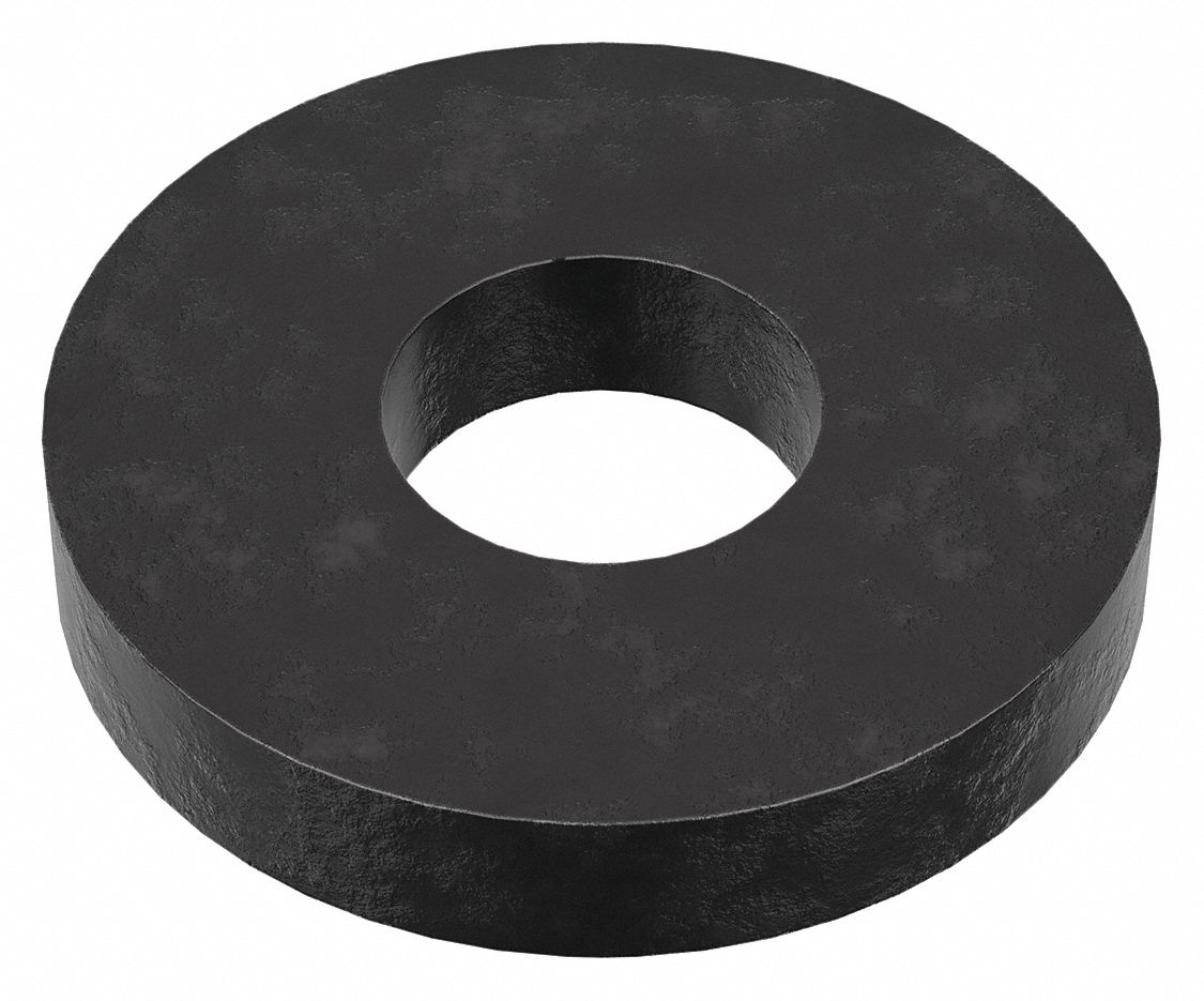 Large O.D. Oversized Washer: Case Hardened, Black Oxide, Steel, 5/16 in Screw Sz, 10 PK