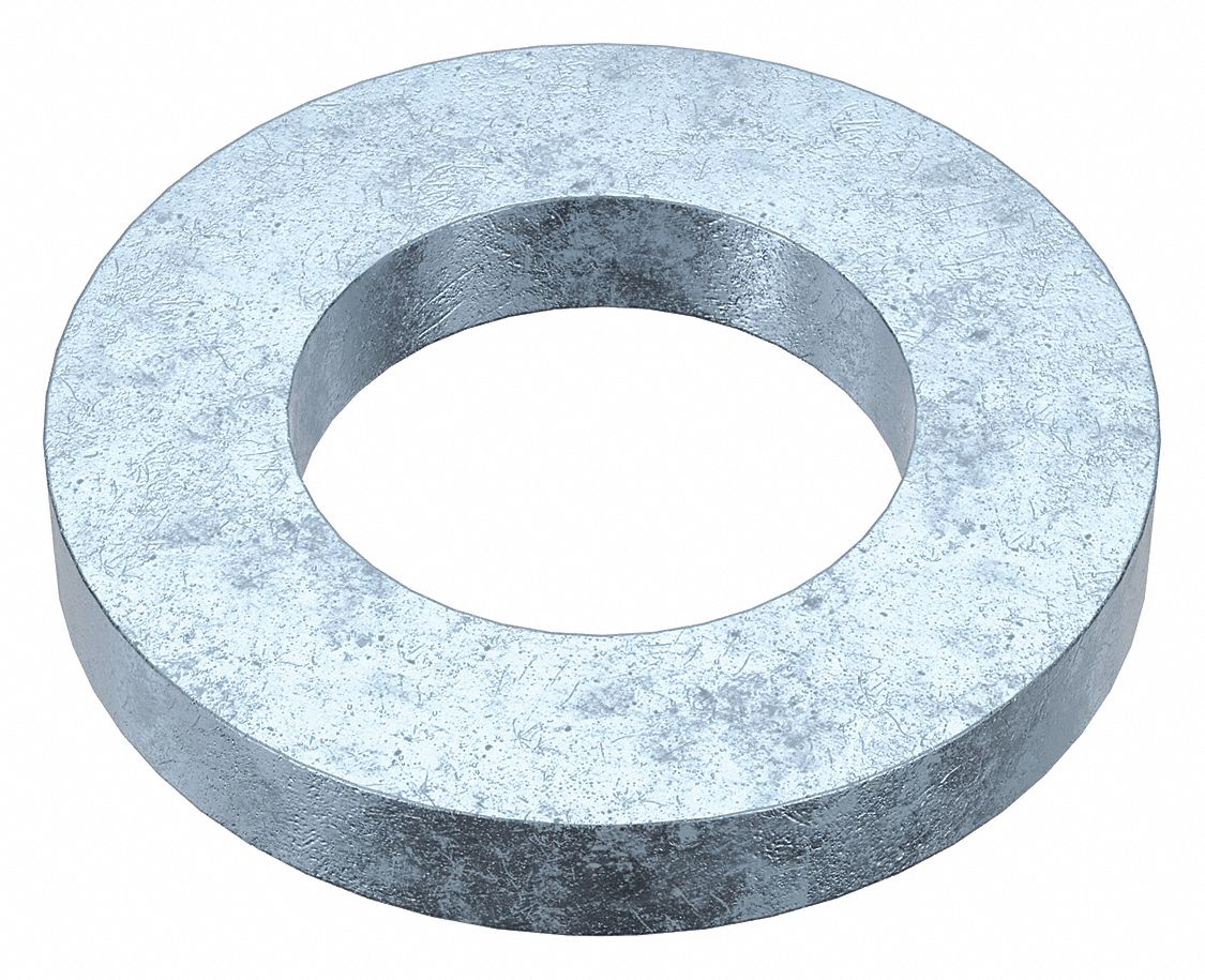 FLAT WASHER, FOR ¼ IN SCREW, STEEL, GRADE 2, ZINC PLATED, 0.281 IN ID, 25 PK