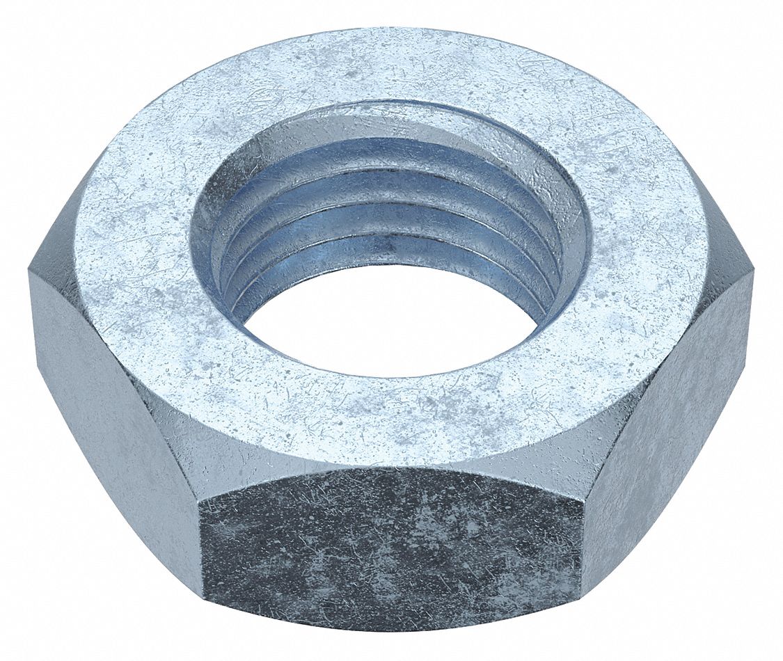 CONTRE-ÉCROU,7/16-20PO,LA HEX 11/16PO,H HEX ¼PO,ACIER,GRADE A,GALVANISÉ,50PQT