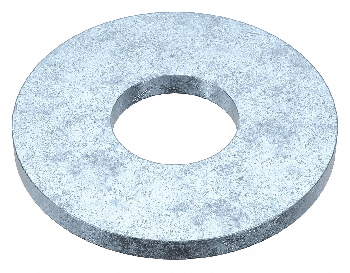 Type B Washer: Case Hardened, Zinc Plated, Steel, 5/16 in Screw Sz, 0.344 in In Dia, 25 PK