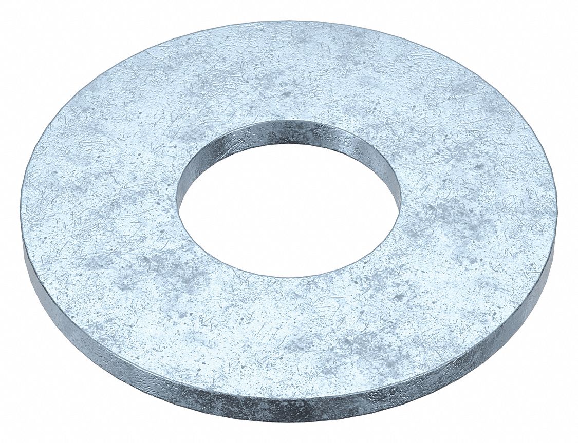 Type B Washer: Case Hardened, Zinc Plated, Steel, 7/16 in Screw Sz, 0.469 in In Dia, 25 PK