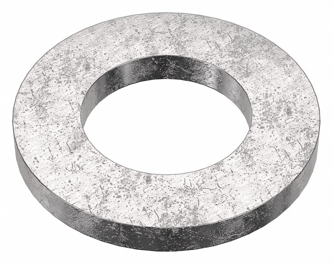 Flat Washer: 18-8, Stainless Steel, M14 Screw Sz, 15 mm In Dia, 27 mm Out Dia, 5 mm Max Thick, 2 PK