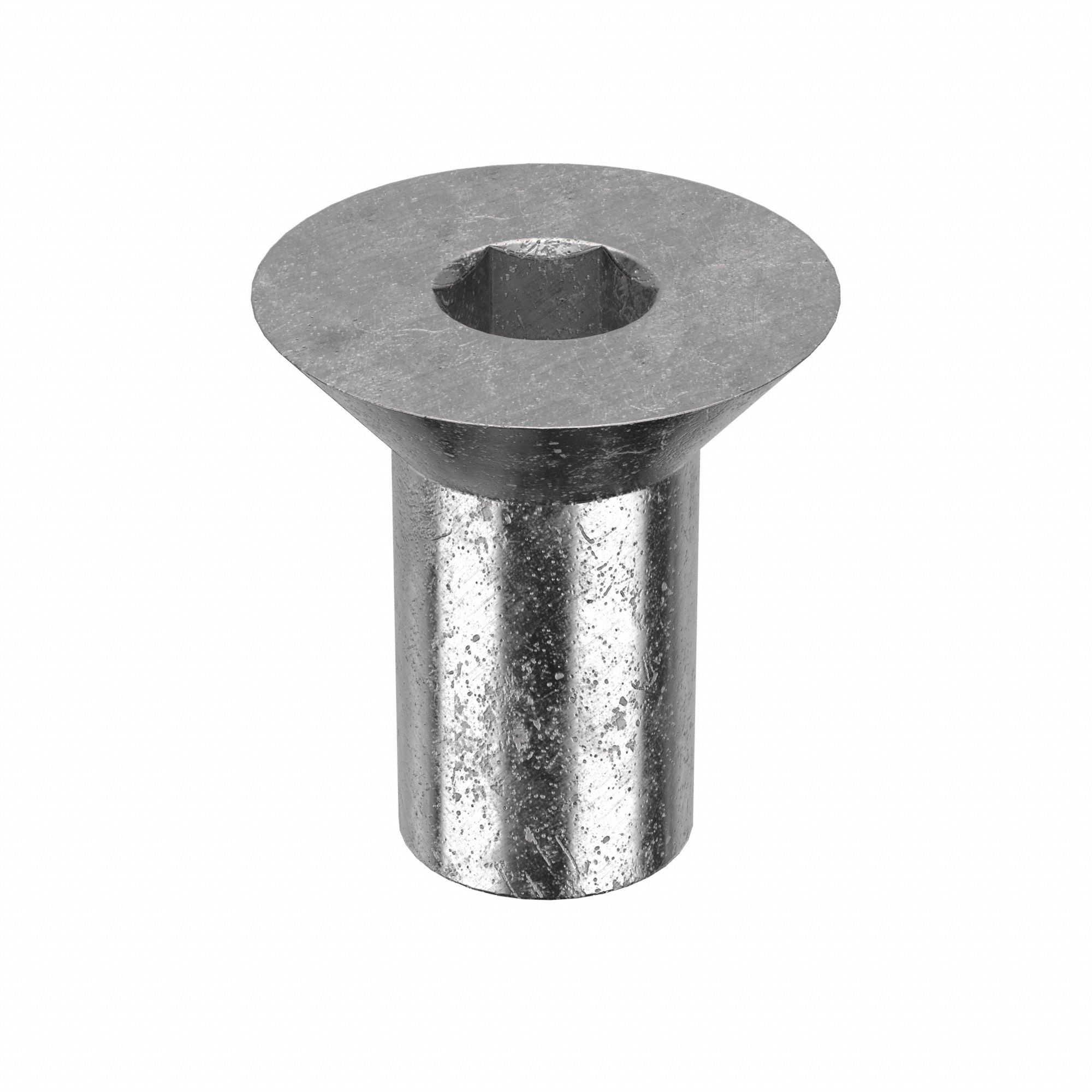 ARCHITECTURAL SEX BOLT, ⅜"-16 THREAD, ¾ IN BARREL L, ½ IN BARREL DIA, 18-8 STAINLESS STEEL