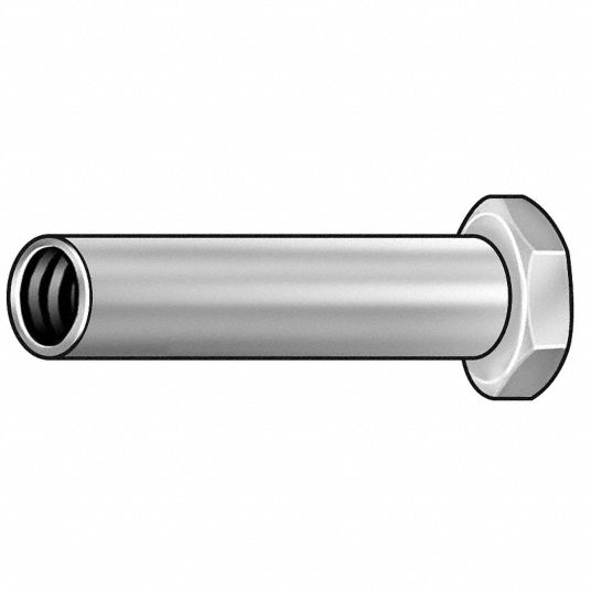 GRAINGER APPROVED Architectural Bolt, SS, Hex, 3/8x1/2 In, PK2 1JYN5