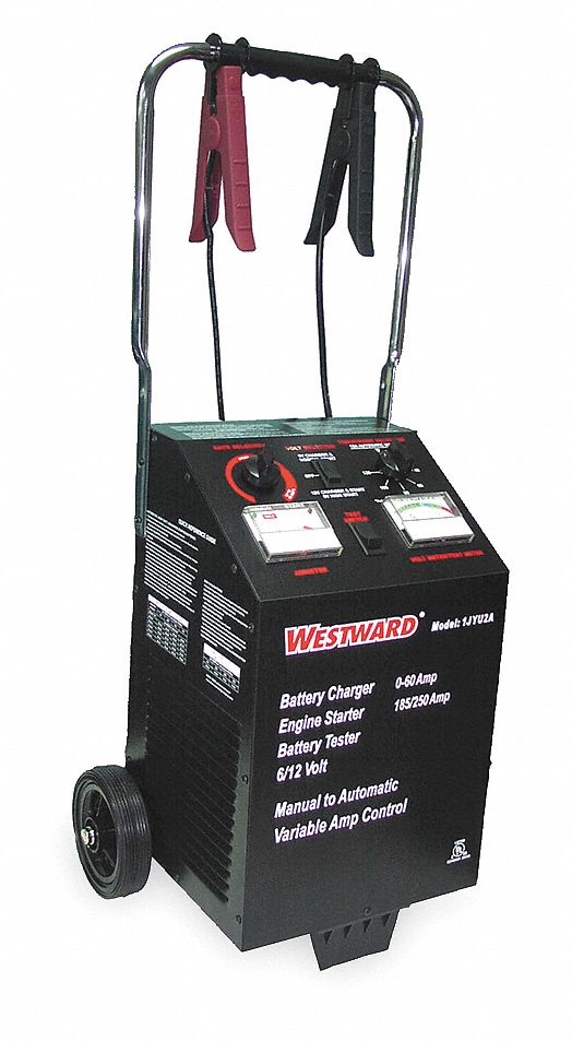 Battery Charger, Wheeled, Automatic/Manual, For Battery Voltage 6, 12 -  Grainger