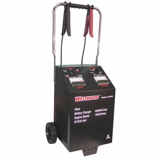 Westward Battery Charger, Wheeled, Manual, For Battery Voltage 6, 12 