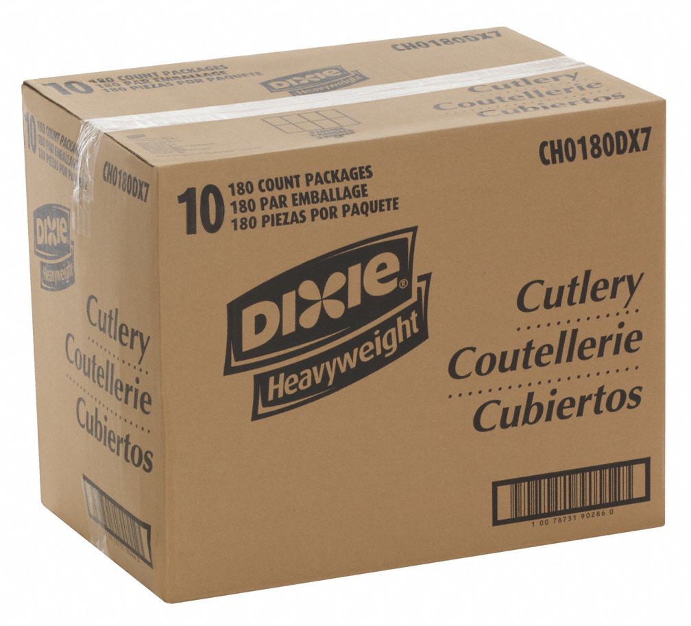 DIXIE Prepackaged Cutlery Set, Clear, Heavy Weight, Plastic, Unwrapped