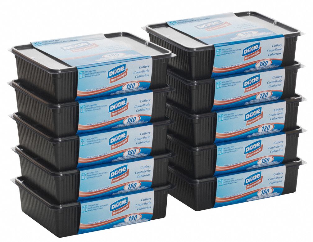 DIXIE Prepackaged Cutlery Set, Clear, Heavy Weight, Plastic, Unwrapped