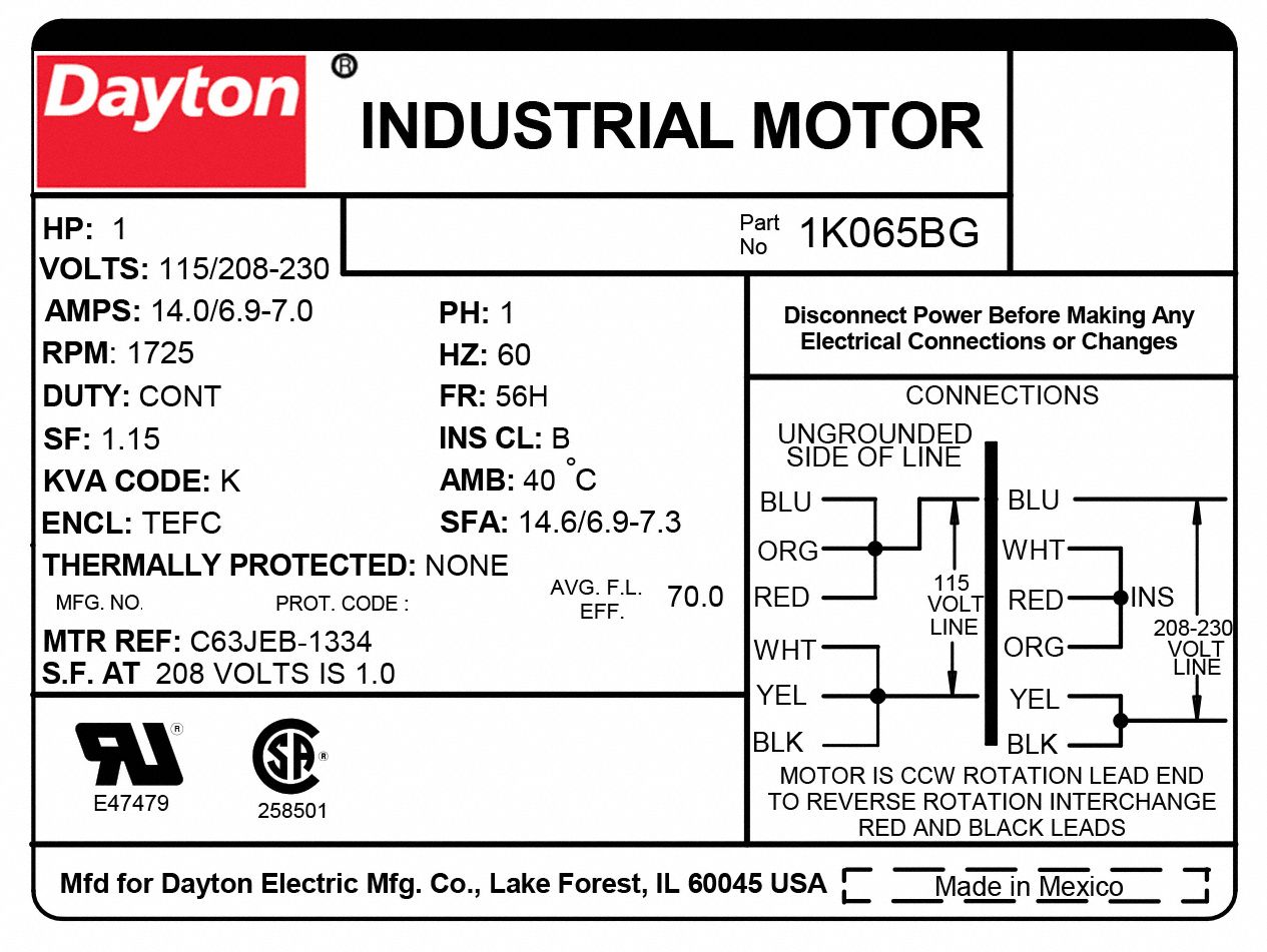 Dayton General Purpose Motor Totally