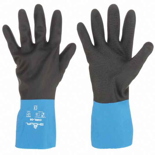 CONDOR CHEMICAL RESISTANT GLOVES, 25 MIL, 12 IN LENGTH, FISH SCALE