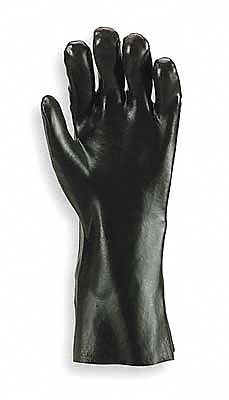 CHEMICAL RESISTANT GLOVES, 16 MIL, 12 IN LENGTH, SMOOTH, SIZE 10, BLACK