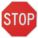 PANN SIGN 12 X 12PO BLC/R STOP TEXT