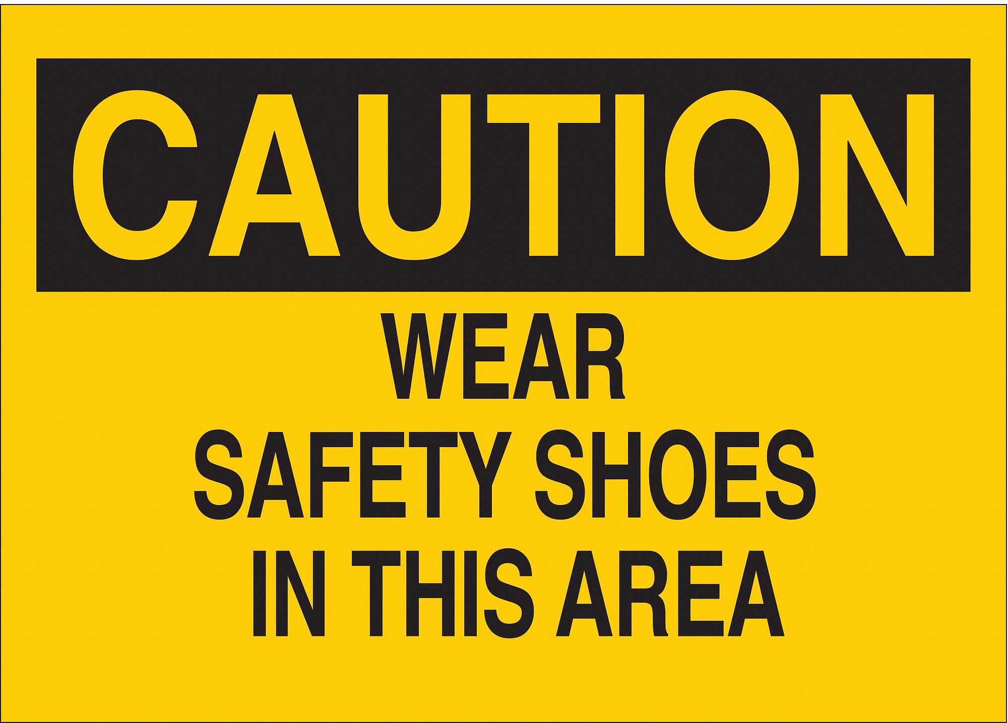 Caution Sign, 10 x 14In, BK/YEL, ENG, Text