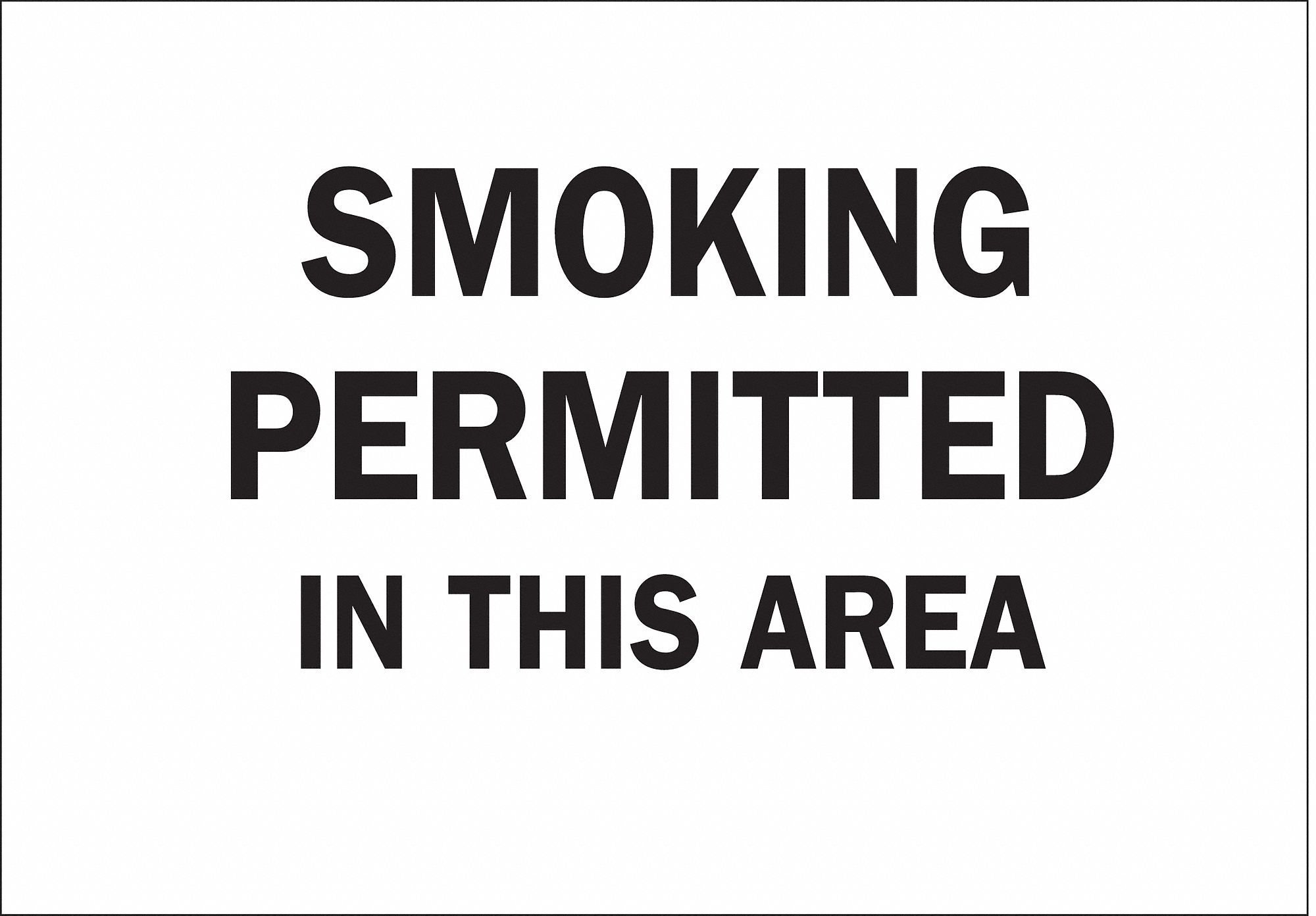 AFF. ZONE FUMEUR,7X10PO,NR/BLC,ANG