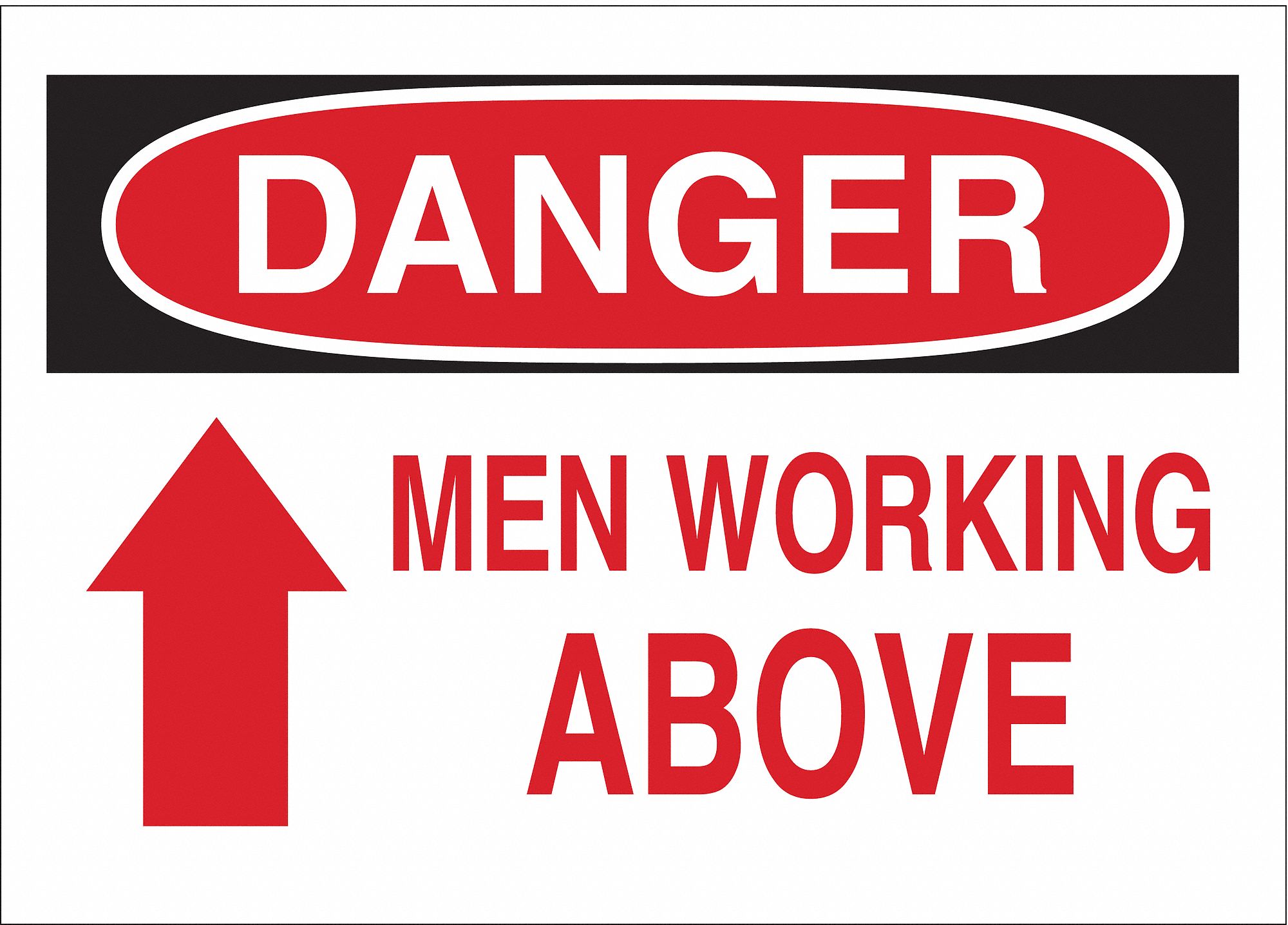 DANGER SIGN, MOUNTING HOLES, NOT RETROREFLECTIVE, 0.059 IN THICK, RECTANGLE, ENGLISH, 14 X 10 IN