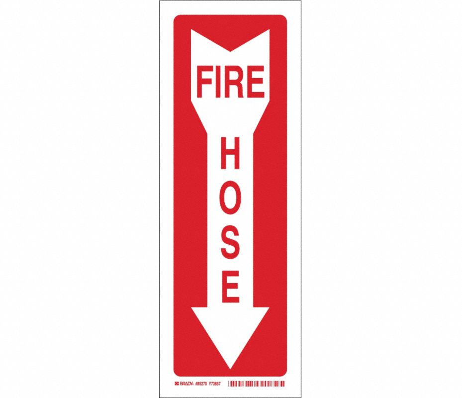 BRADY Letrero de Manguera Contra Incendios, Leyenda Manguera Contra