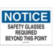 Notice: Safety Glasses Required Beyond This Point Signs