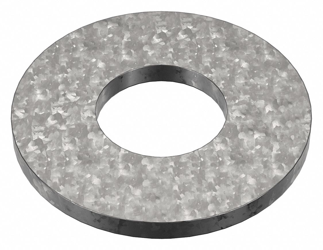 USS WASHER, FOR ⅜ IN SCREW, STEEL, HOT DIPPED GALVANIZED, 0.438 IN ID, 100 PK