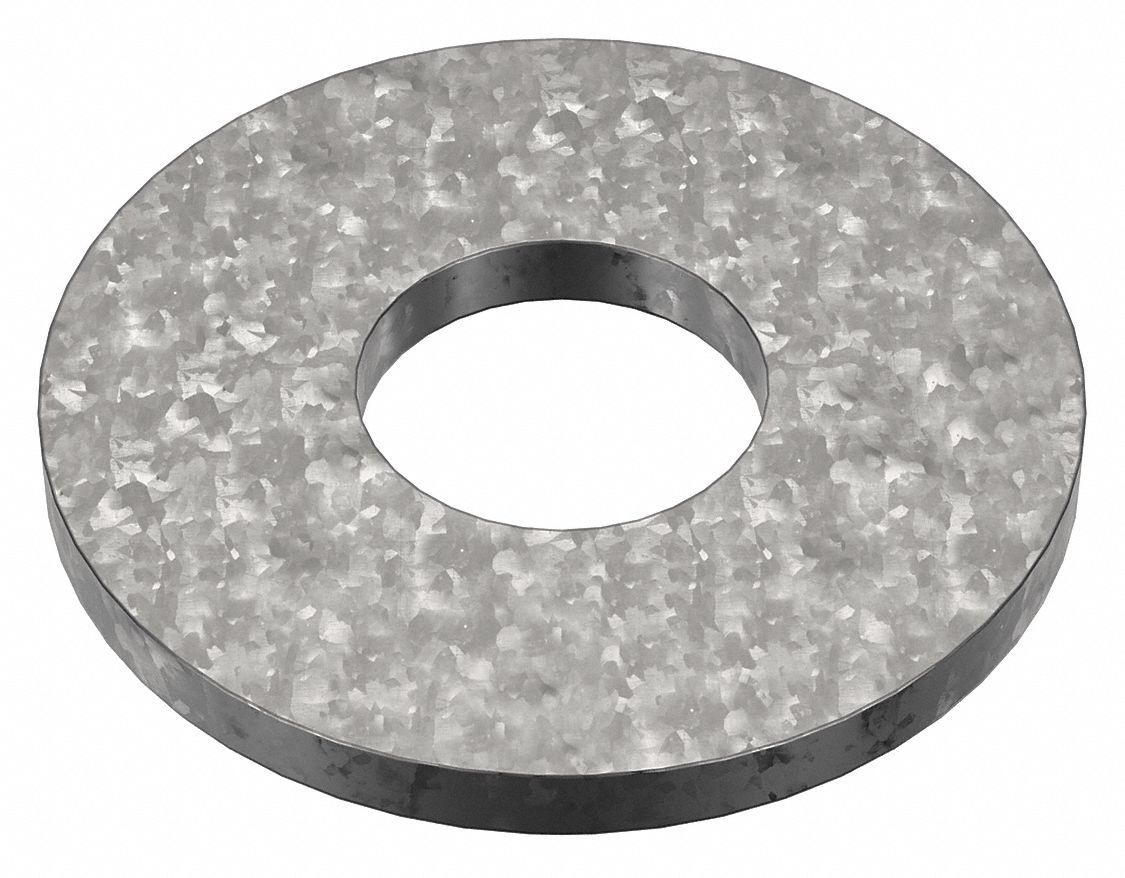 USS Washer: Case Hardened, Hot-Dipped Galvanized, Steel, 5/8 in Screw Sz, 0.688 in In Dia, 25 PK