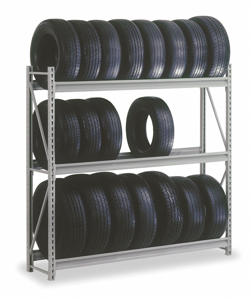 Single Sided Starter Tire Rack, 3 Shelves, Single Sided Starter Tire