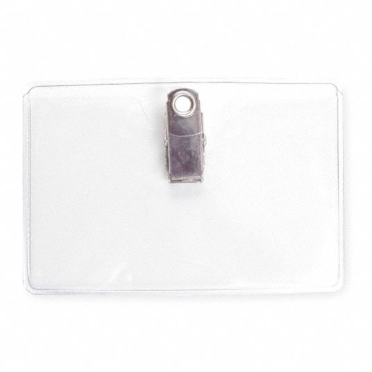 Clip On Badge Holder,horizontal,pk10 - Grainger