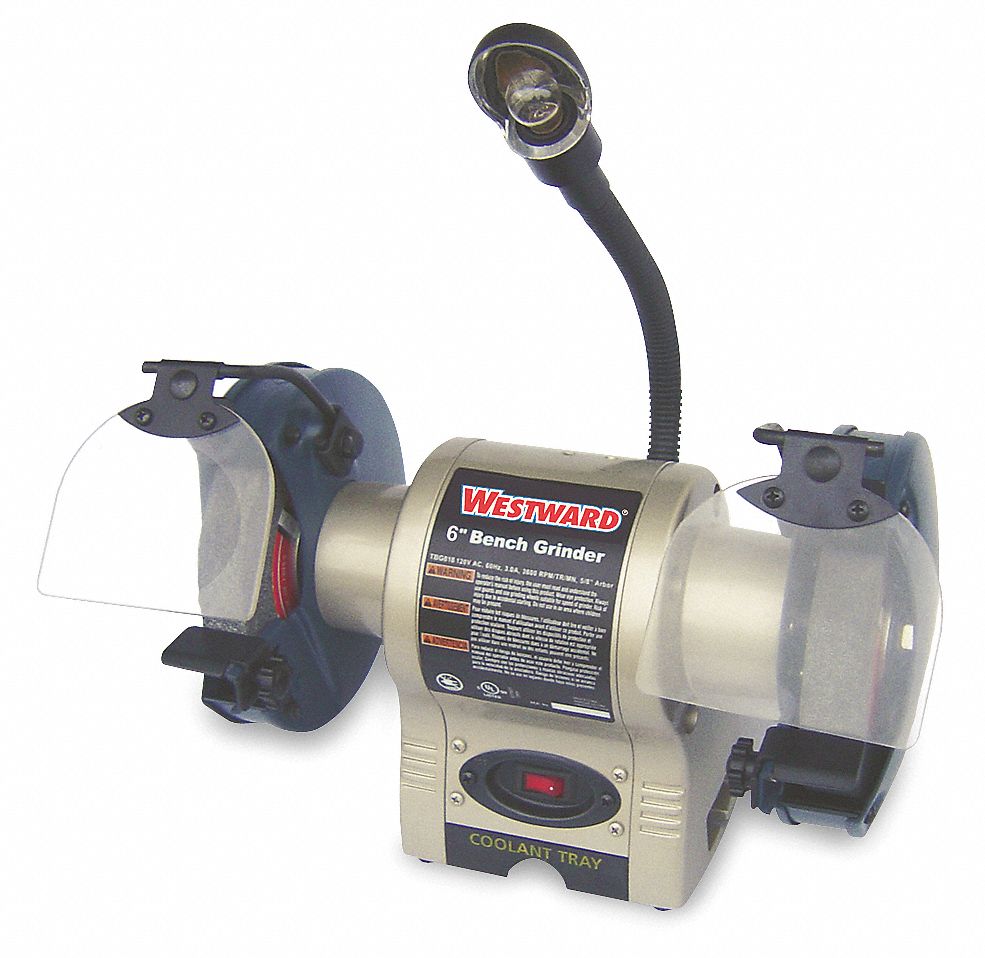 WESTWARD BENCH GRINDER,6 IN,3450 RPM,1/3 HP - Bench Grinders