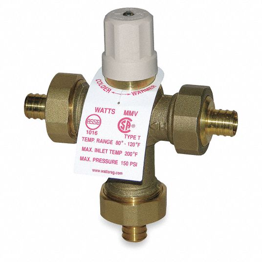 WATTS 1/2 in PEX Inlet Type Mixing Valve, Bronze, 0.5 to 12 gpm 1KEN8