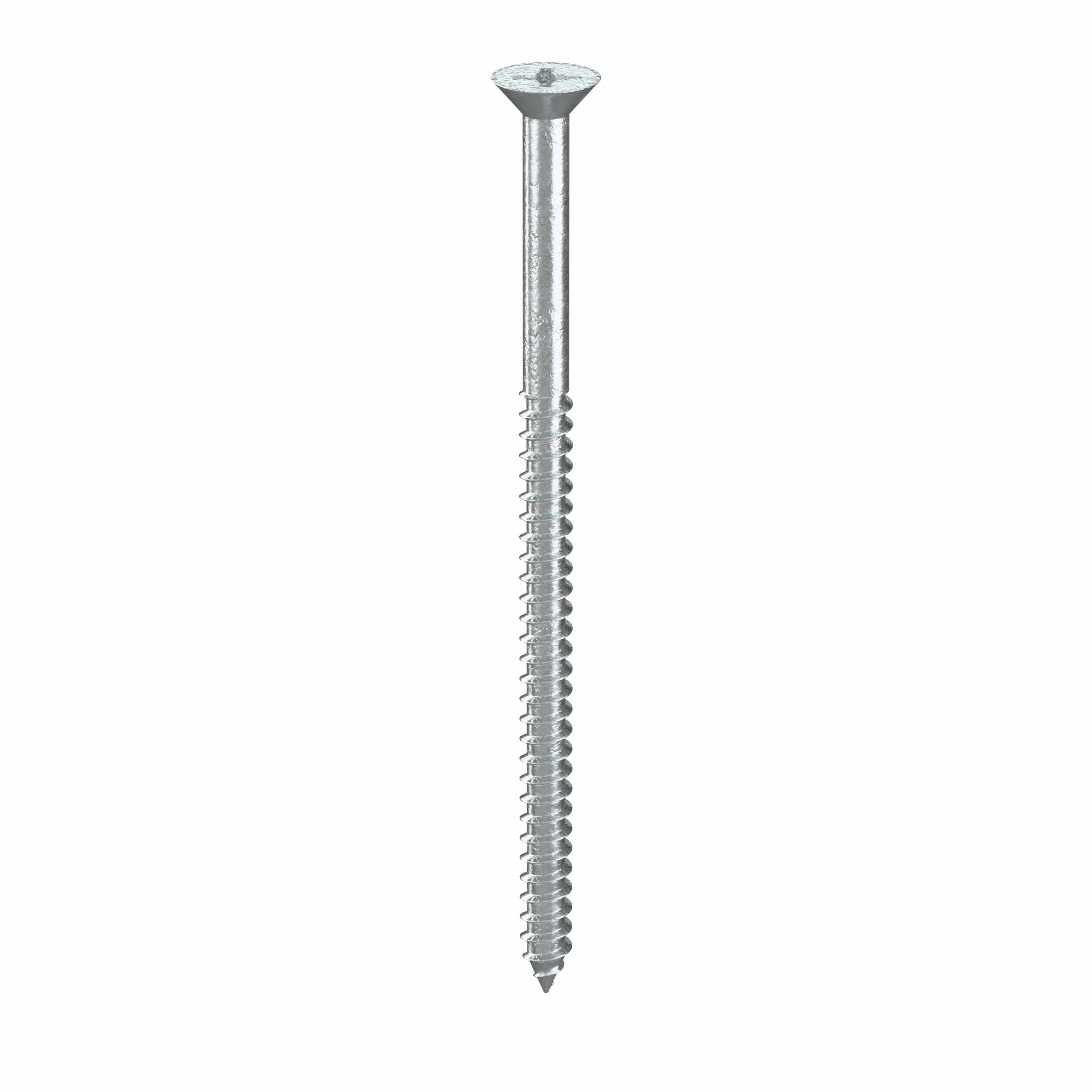 Wood Screw: #8 Size, 3 in Lg, Steel, Zinc-Plated, Flat, Phillips, 100 PK