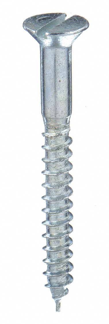 Flat Hd Wood Scrw, Zinc, #6, 5/8"L, PK100