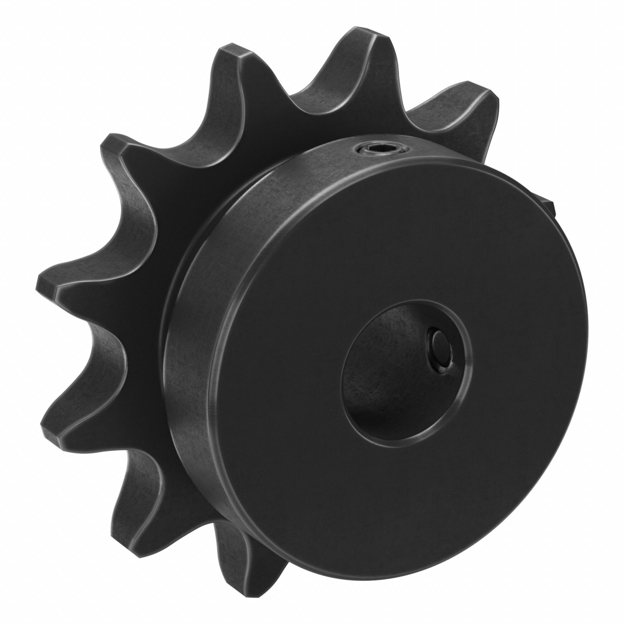 Single Strand Sprocket: 40, For 1/2 in Chain Pitch, 1/2 in Bore Dia, 12 Teeth, Steel
