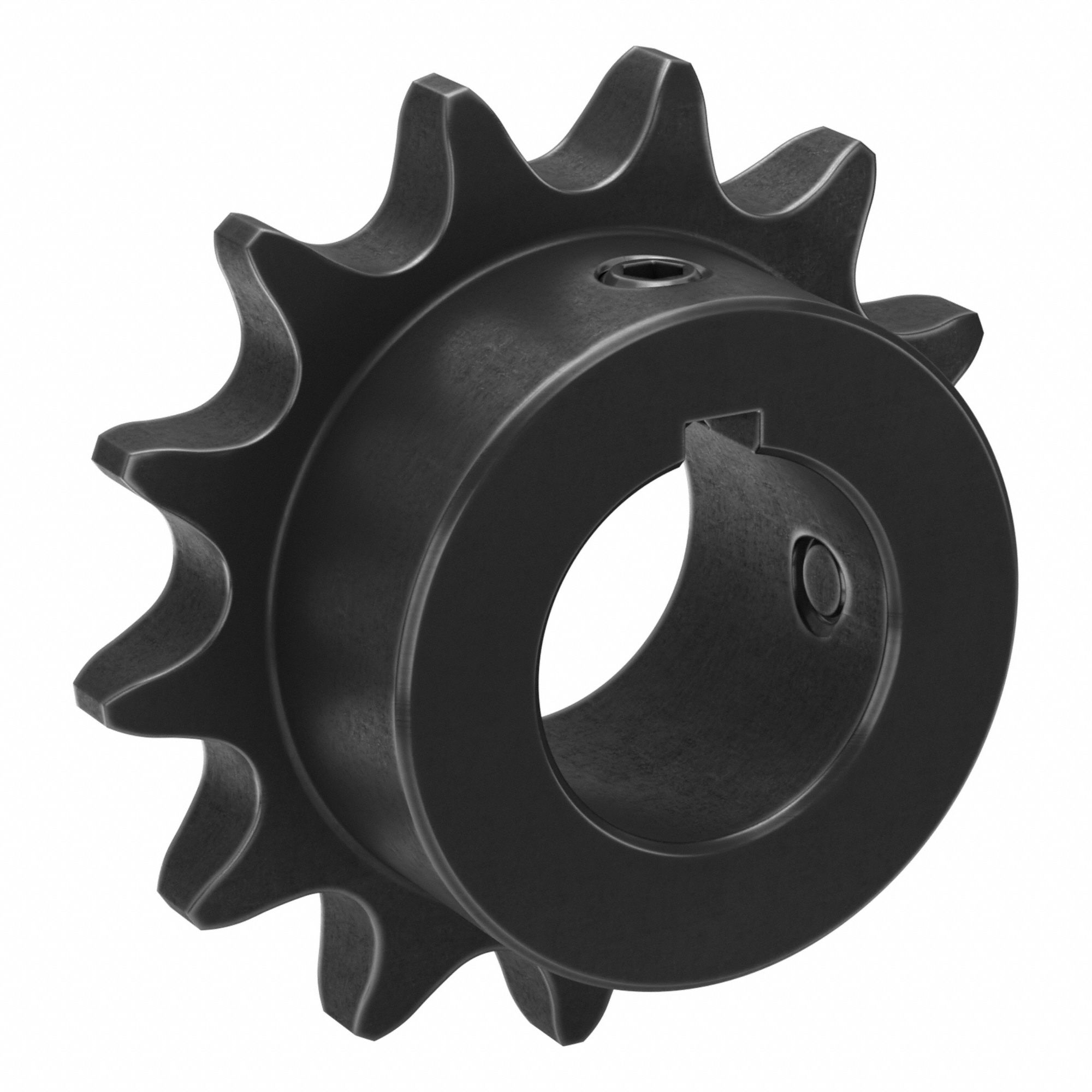 Single Strand Sprocket: 40, For 1/2 in Chain Pitch, 7/8 in Bore Dia, 13 Teeth, Steel