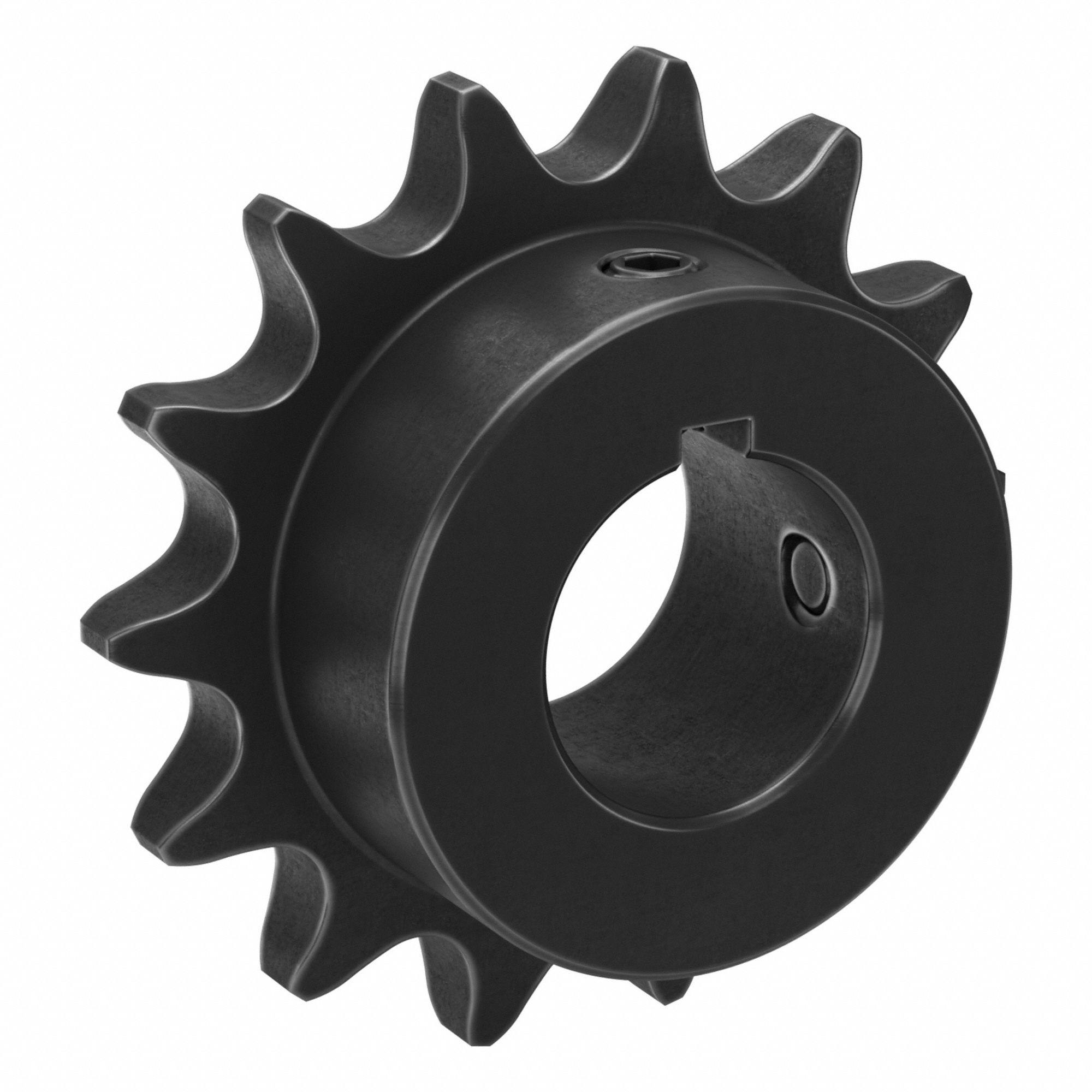 Single Strand Sprocket: 40, For 1/2 in Chain Pitch, 7/8 in Bore Dia, 14 Teeth, Steel