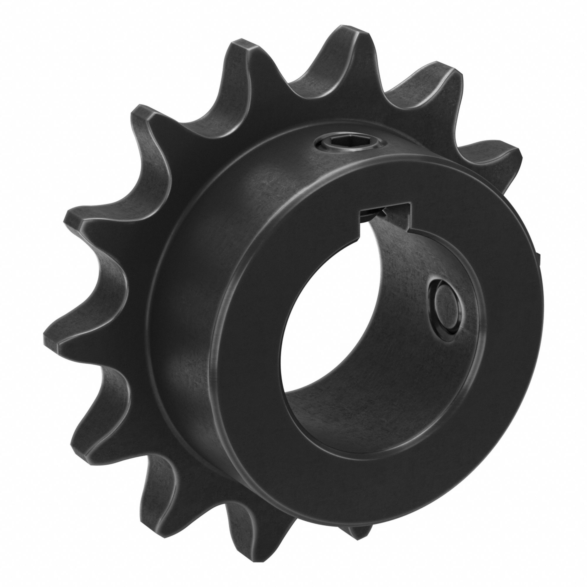 Single Strand Sprocket: 40, For 1/2 in Chain Pitch, 1 in Bore Dia, 14 Teeth, Steel