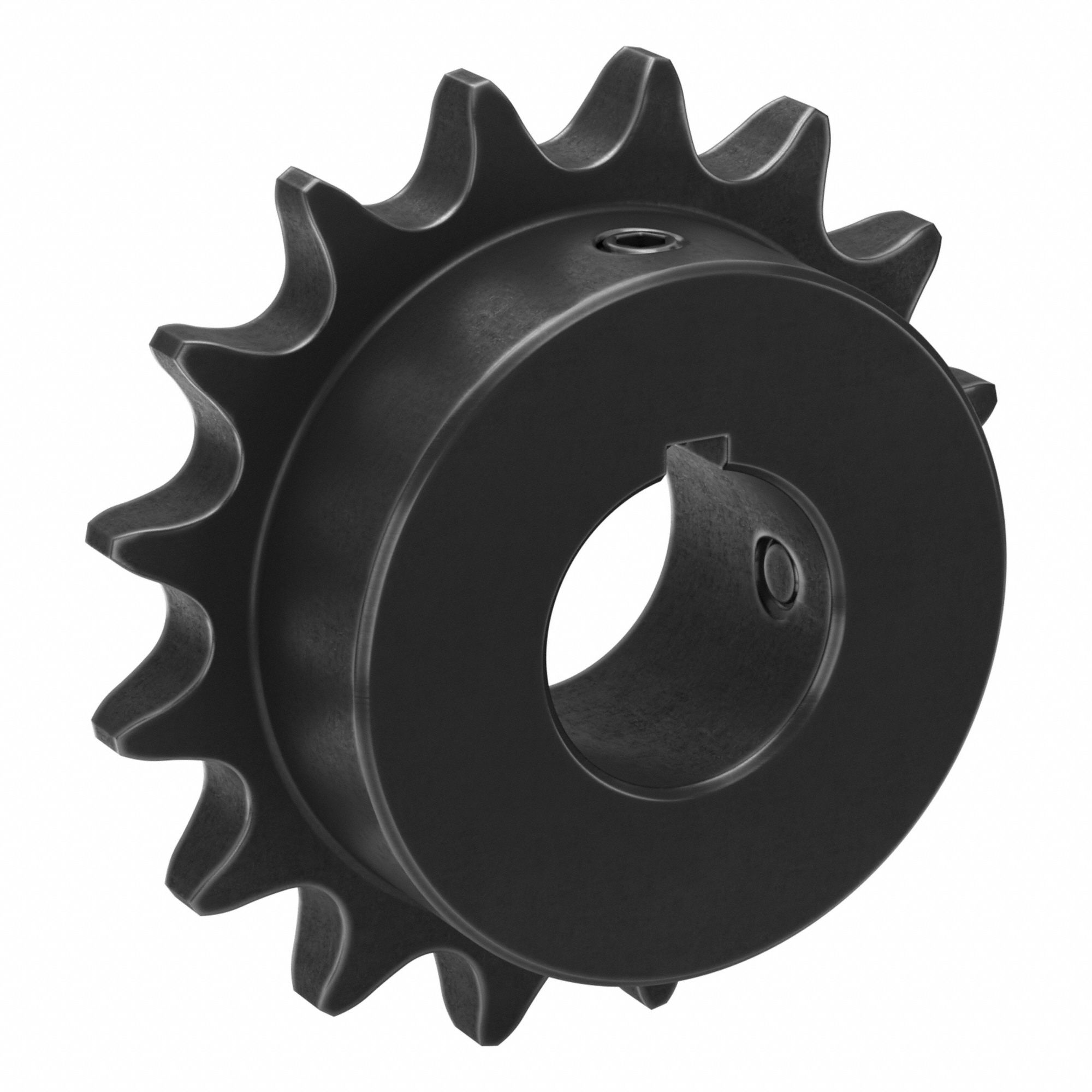 Single Strand Sprocket: 40, For 1/2 in Chain Pitch, 7/8 in Bore Dia, 16 Teeth, Steel